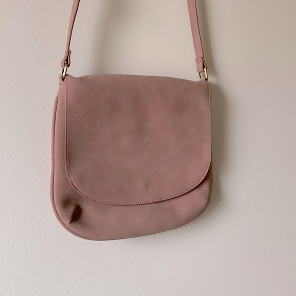 Joy|Susan, dusty rose vegan leather medium size crossbody bag - Picture 2 of 14